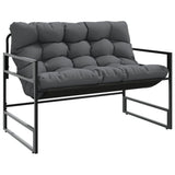 vidaXL Tuinbank met kussen 113 cm staal antracietkleurig