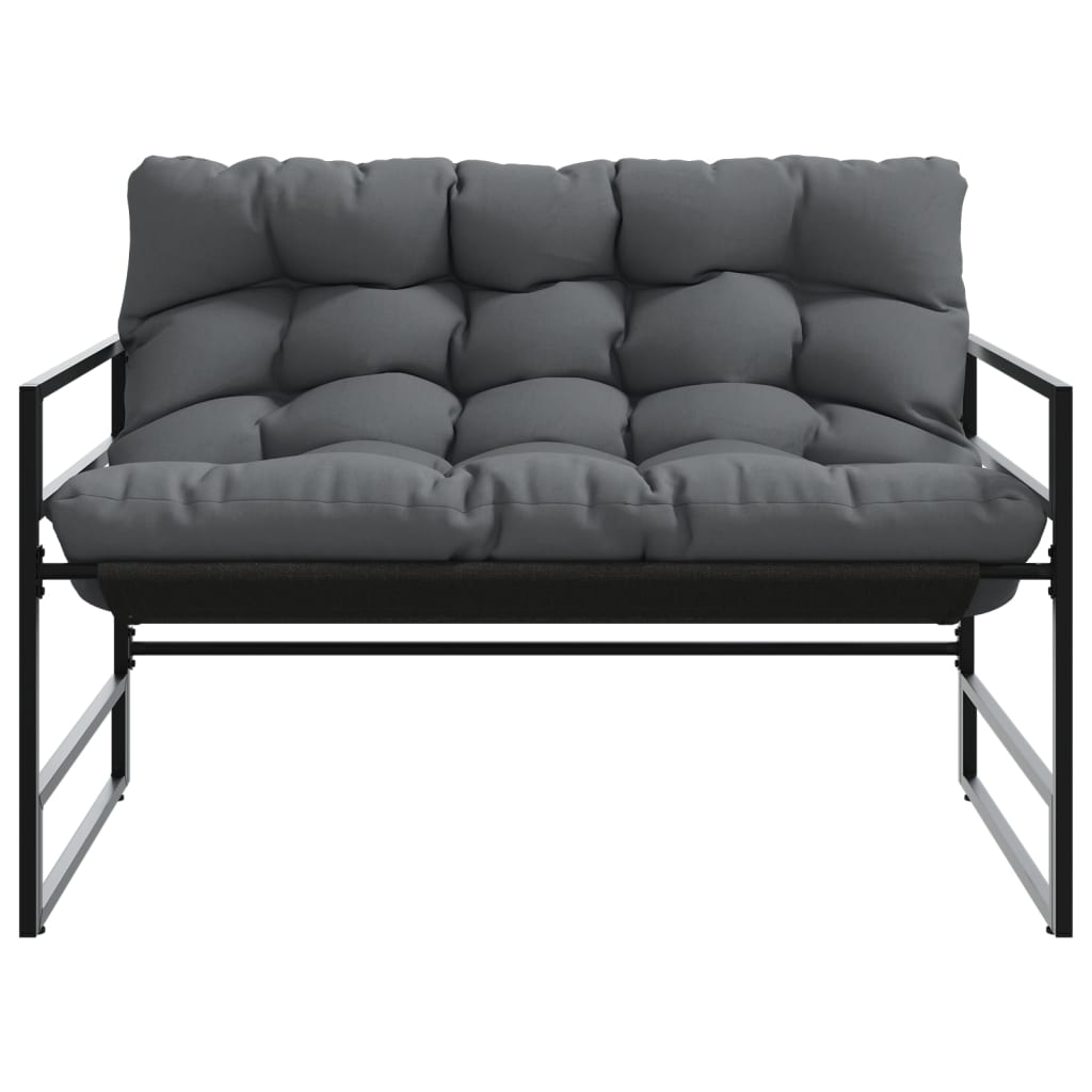 vidaXL Tuinbank met kussen 113 cm staal antracietkleurig