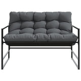 vidaXL Tuinbank met kussen 113 cm staal antracietkleurig