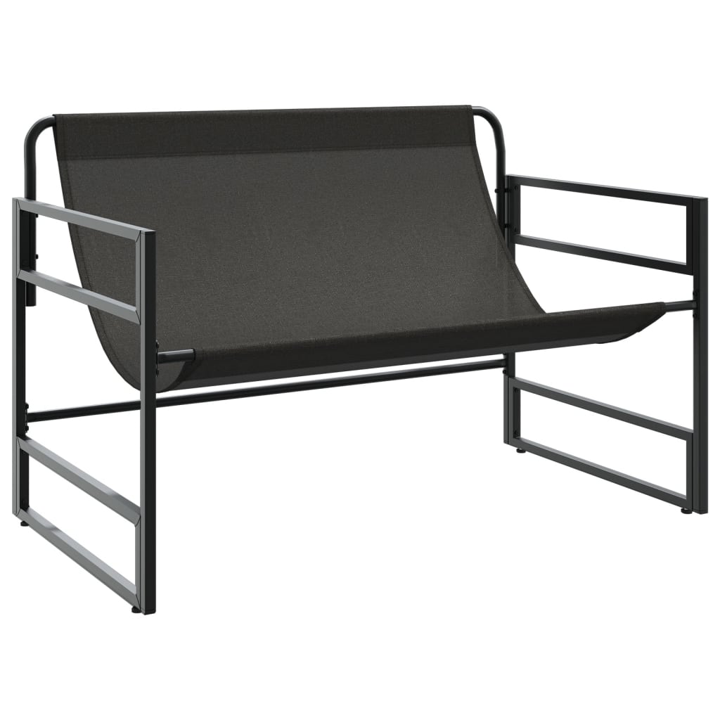 vidaXL Tuinbank met kussen 113 cm staal antracietkleurig