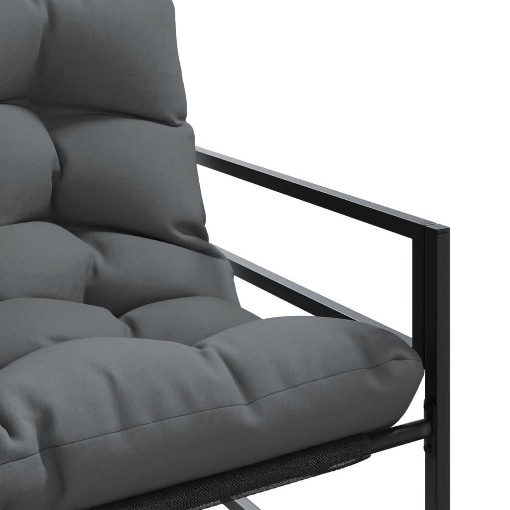 vidaXL Tuinbank met kussen 113 cm staal antracietkleurig