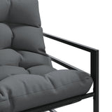 vidaXL Tuinbank met kussen 113 cm staal antracietkleurig