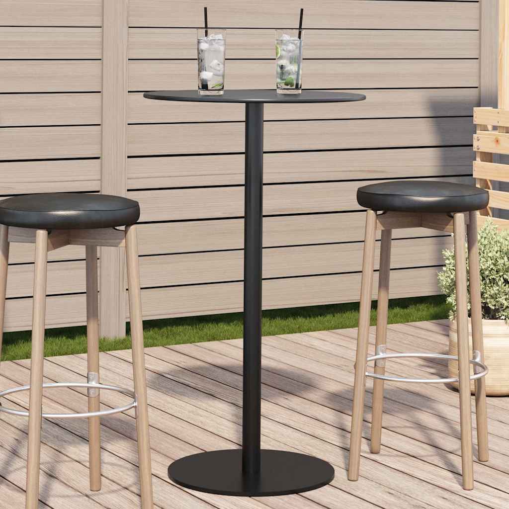 vidaXL Tuintafel rond Ø50x72 cm staal zwart
