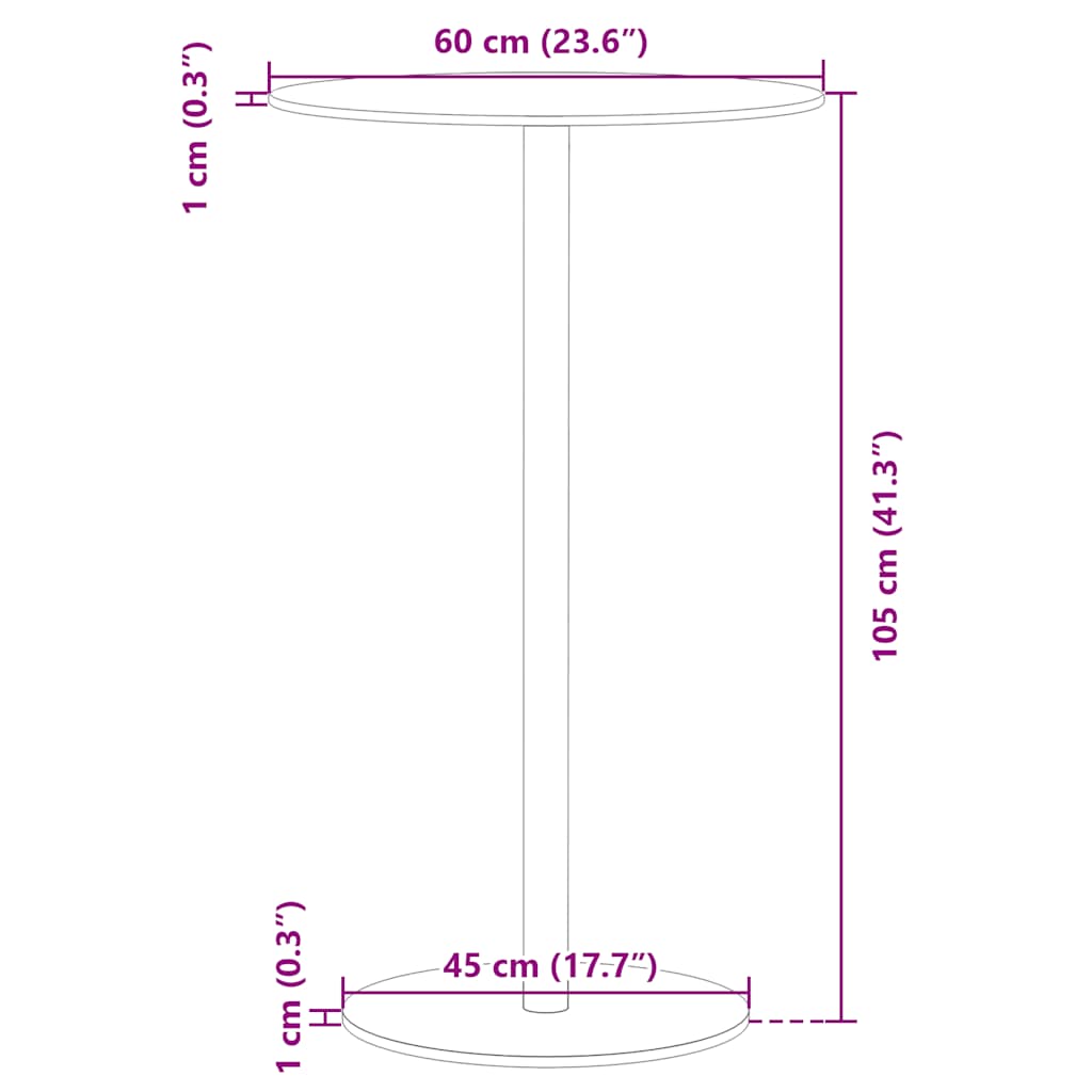 vidaXL Tuintafel rond Ø50x72 cm staal zwart