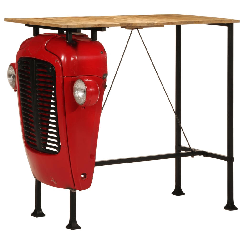 vidaXL Tractor Bar Table 60x150x107 cm Solid Mango Wood Red