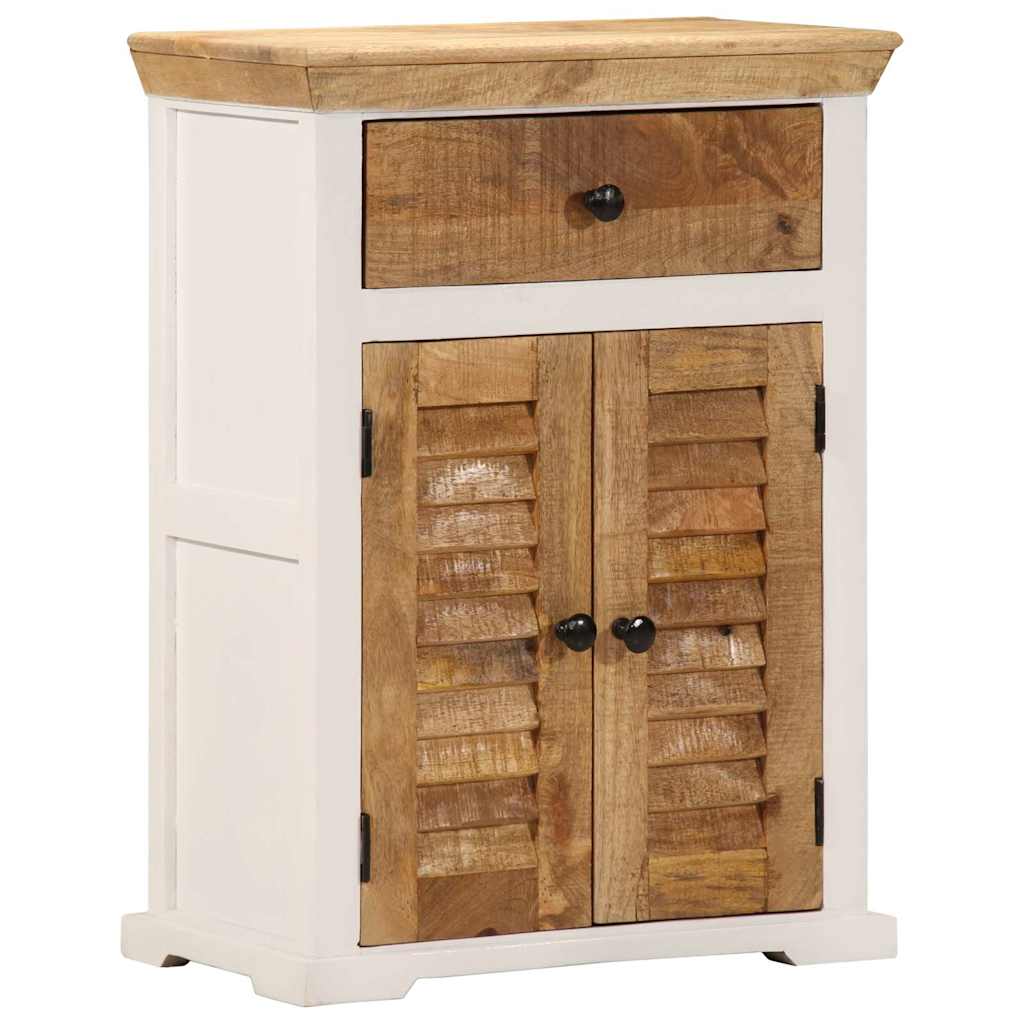 vidaXL Sideboard 55x30x73 cm solid rough mango wood white and brown