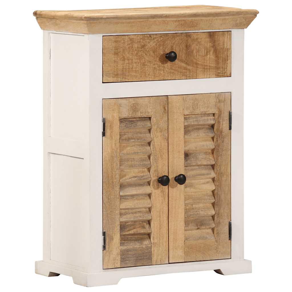 vidaXL Sideboard 55x30x73 cm solid rough mango wood white and brown
