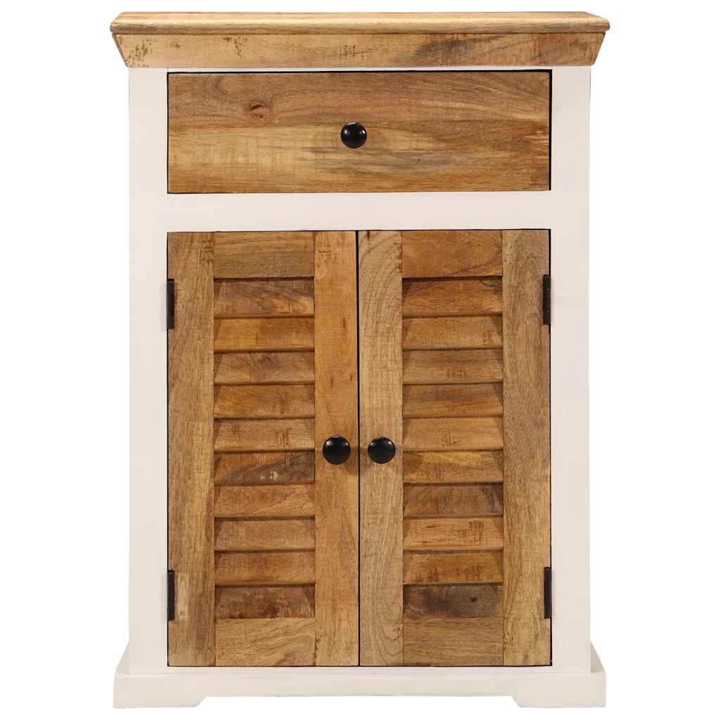 vidaXL Sideboard 55x30x73 cm solid rough mango wood white and brown