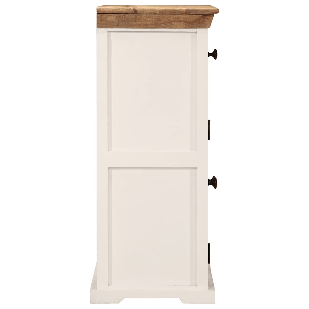 vidaXL Sideboard 55x30x73 cm solid rough mango wood white and brown