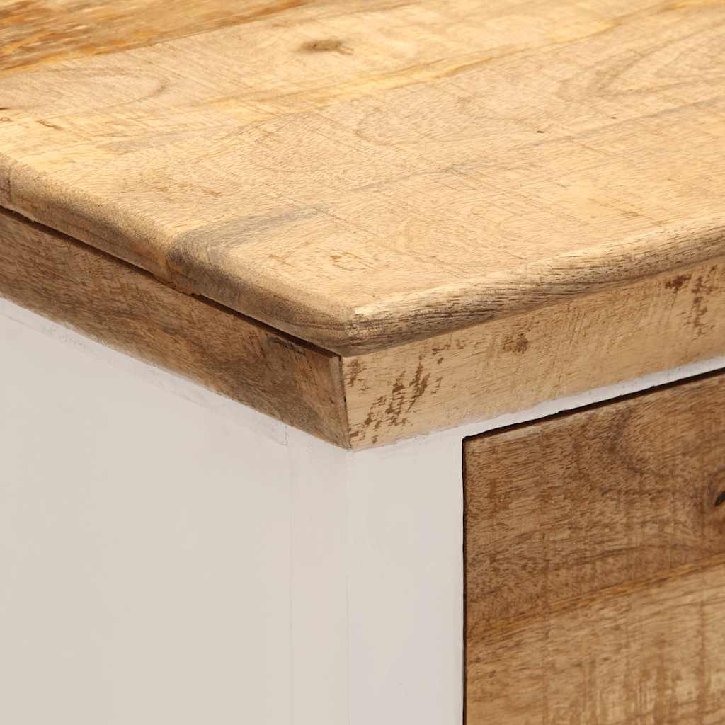 vidaXL Sideboard 55x30x73 cm solid rough mango wood white and brown