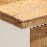 vidaXL Sideboard 55x30x73 cm solid rough mango wood white and brown
