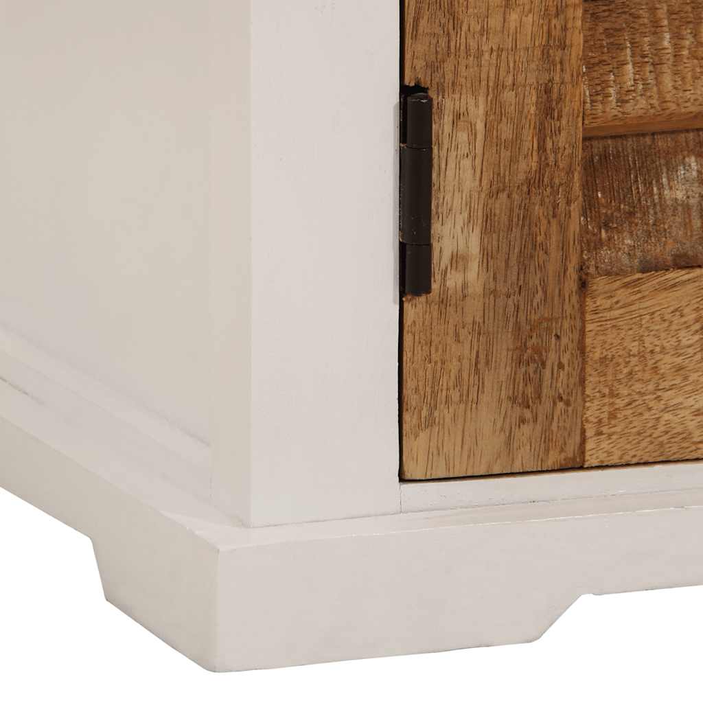 vidaXL Sideboard 55x30x73 cm solid rough mango wood white and brown