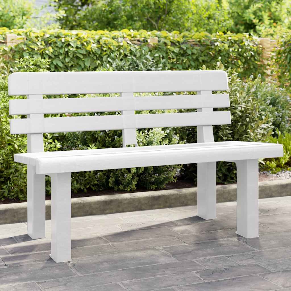 vidaXL Tuinbankje 110x52x71 cm polypropeen wit