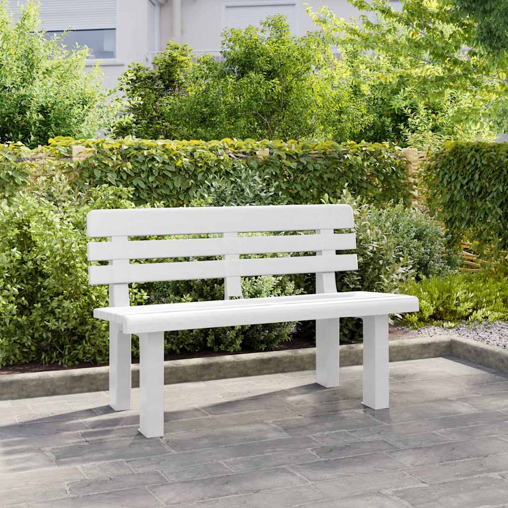 vidaXL Tuinbankje 110x52x71 cm polypropeen wit