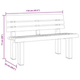 vidaXL Tuinbankje 110x52x71 cm polypropeen wit