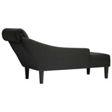 vidaXL Chaise longue met kussen en rechterarmleuning stof zwart