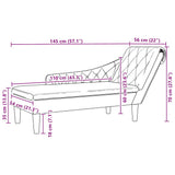 vidaXL Chaise longue met kussen en rechterarmleuning stof zwart