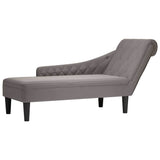 vidaXL Chaise longue met kussen en rechterarmleuning stof zwart