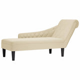vidaXL Chaise longue met kussen en rechterarmleuning stof zwart