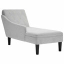 vidaXL Chaise longue met kussen en rechterarmleuning stof zwart