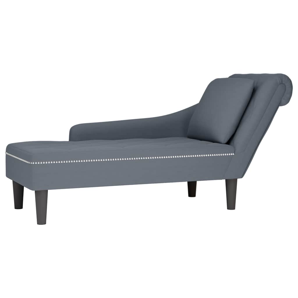 vidaXL Chaise Lounge with Cushion and Right Armrest Velvet Blue