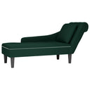 vidaXL Chaise Lounge with Cushion and Right Armrest Velvet Blue