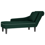 vidaXL Chaise Lounge with Cushion and Right Armrest Velvet Blue