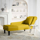 vidaXL Chaise Lounge with Cushion and Right Armrest Velvet Blue