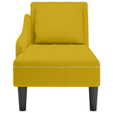 vidaXL Chaise Lounge with Cushion and Right Armrest Velvet Blue
