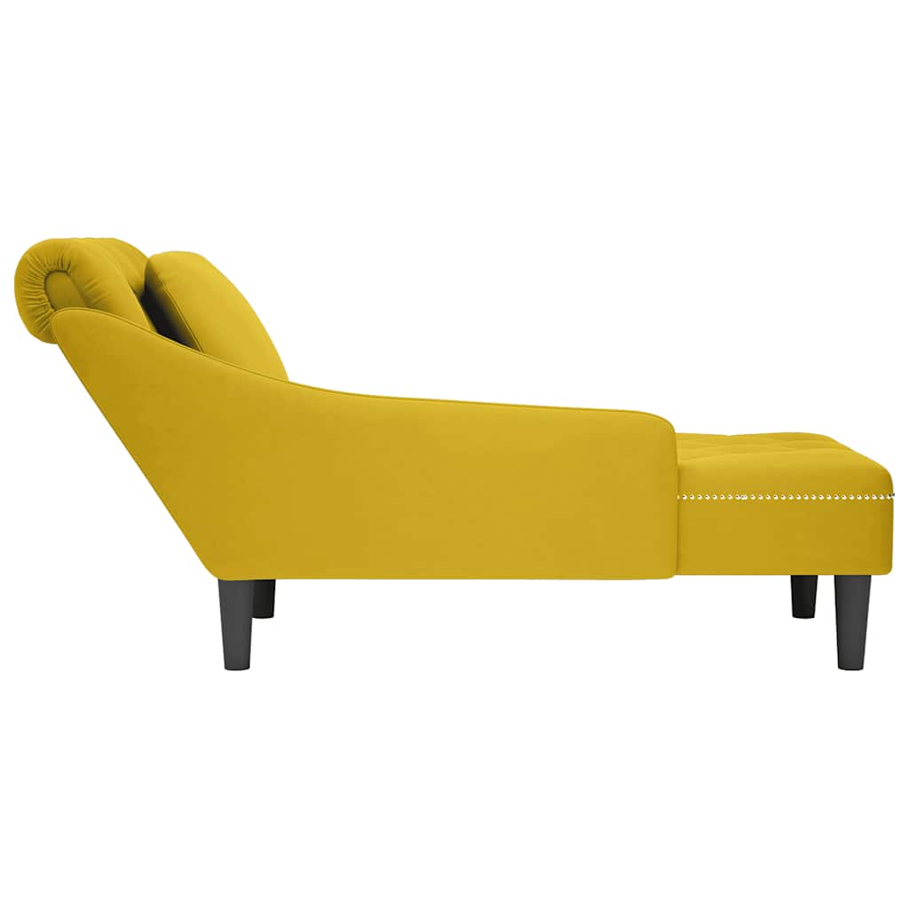 vidaXL Chaise Lounge with Cushion and Right Armrest Velvet Blue