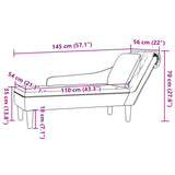 vidaXL Chaise Lounge with Cushion and Right Armrest Velvet Blue
