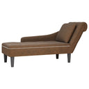 vidaXL Chaise longue kussen en rechterarmleuning kunstleer donkergrijs