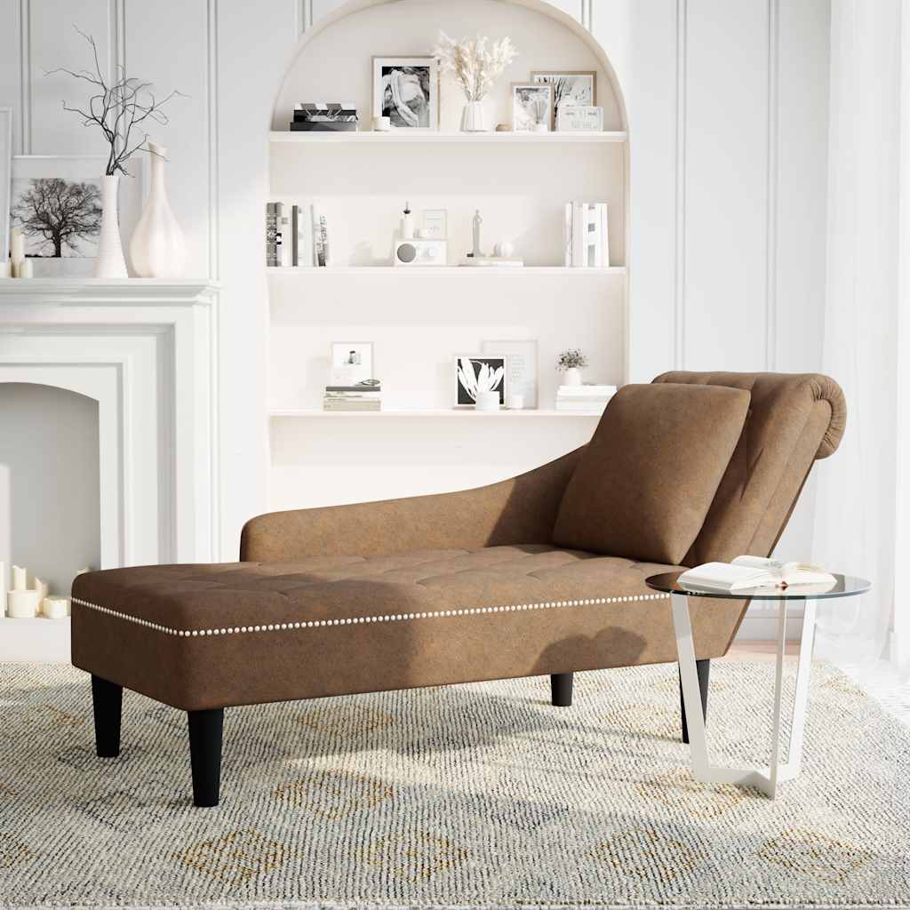 vidaXL Chaise longue kussen en rechterarmleuning kunstleer donkergrijs