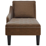 vidaXL Chaise longue kussen en rechterarmleuning kunstleer donkergrijs