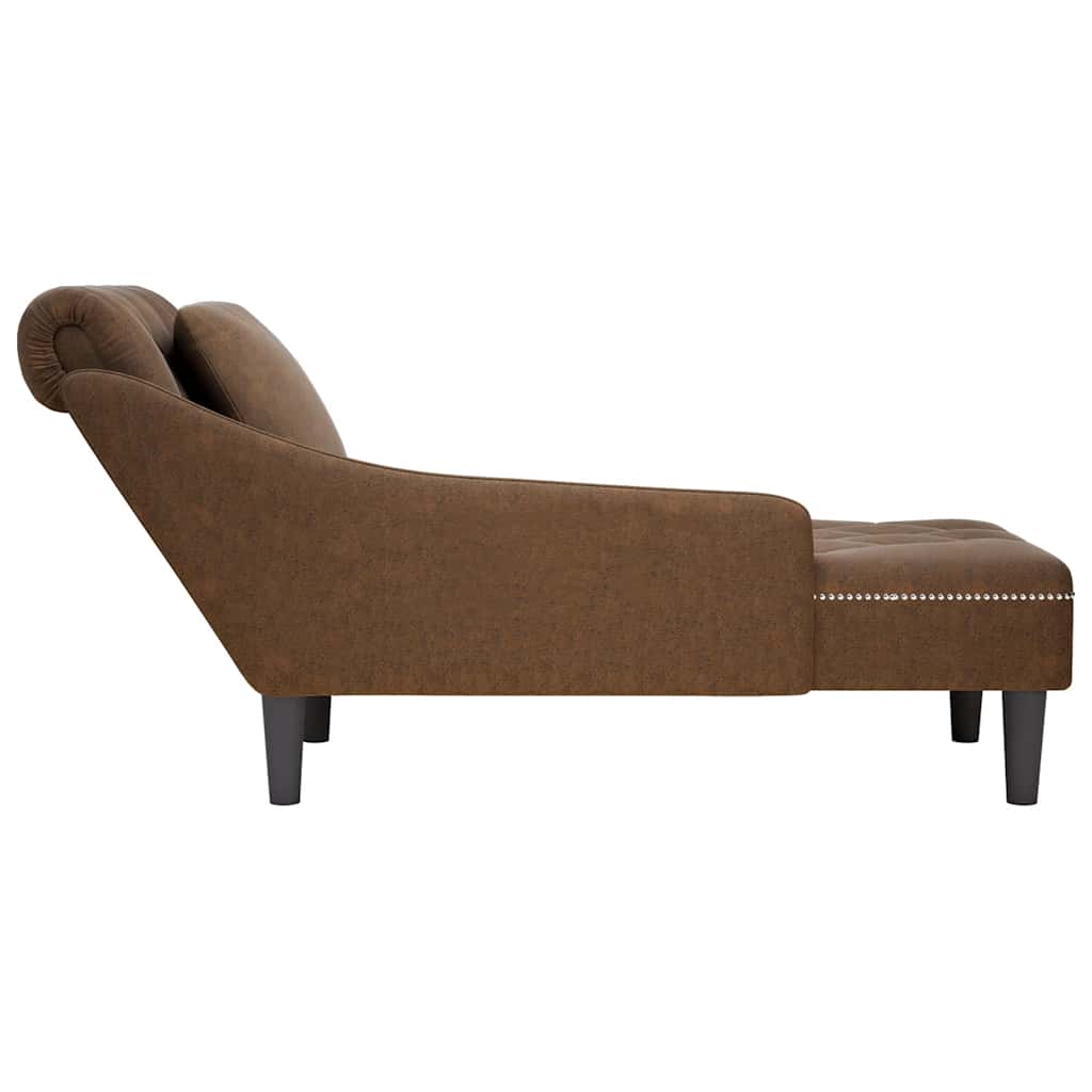 vidaXL Chaise longue kussen en rechterarmleuning kunstleer donkergrijs