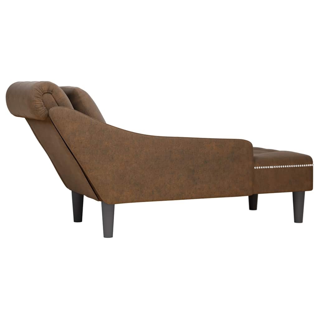 vidaXL Chaise longue kussen en rechterarmleuning kunstleer donkergrijs