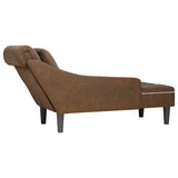 vidaXL Chaise longue kussen en rechterarmleuning kunstleer donkergrijs