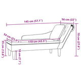 vidaXL Chaise longue kussen en rechterarmleuning kunstleer donkergrijs