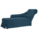 vidaXL Chaise longue met bolster en rechterarmleuning fluweel blauw