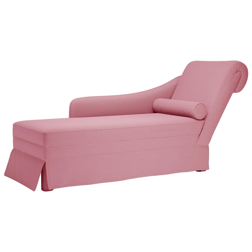 vidaXL Chaise longue met bolster en rechterarmleuning fluweel blauw