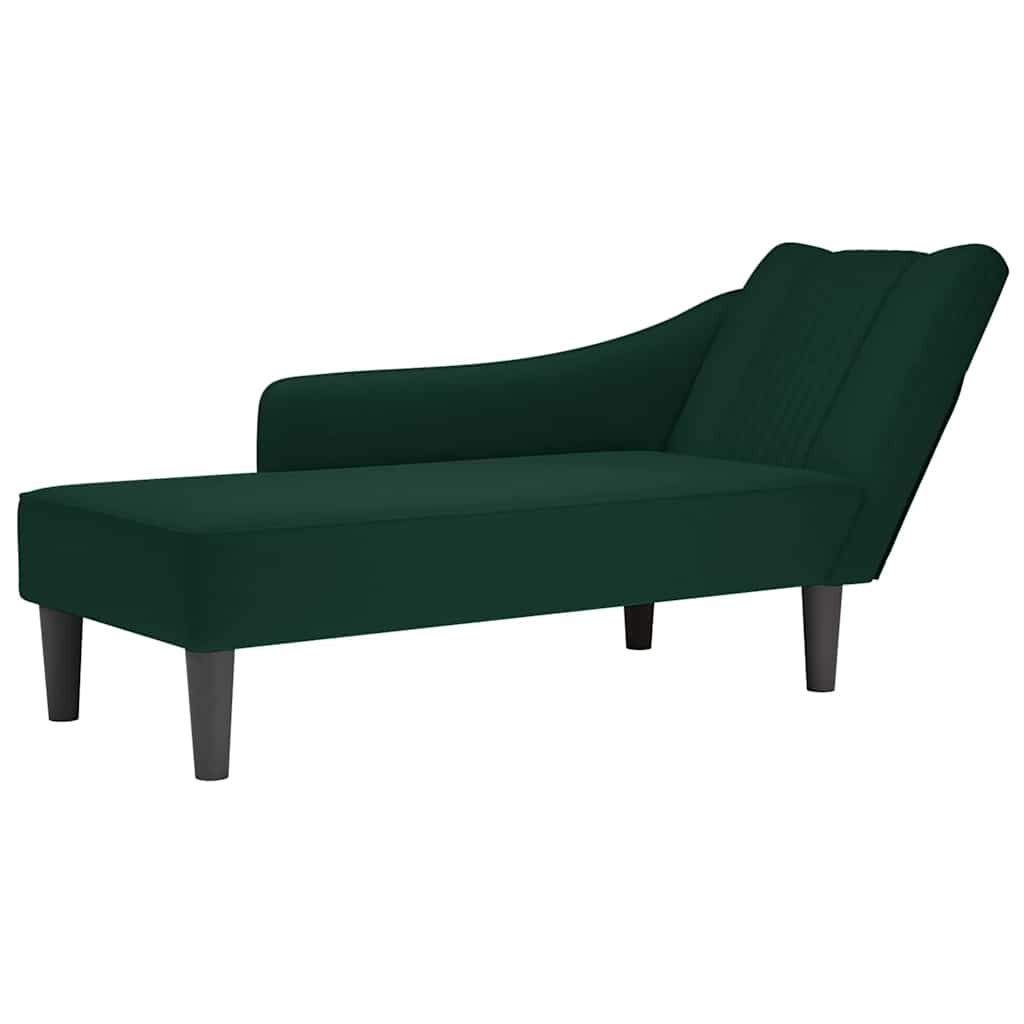 vidaXL Chaise longue met rechterarmleuning fluweel blauw