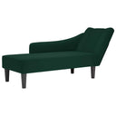 vidaXL Chaise longue met rechterarmleuning fluweel blauw