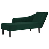 vidaXL Chaise longue met rechterarmleuning fluweel blauw