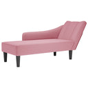 vidaXL Chaise longue met rechterarmleuning fluweel blauw