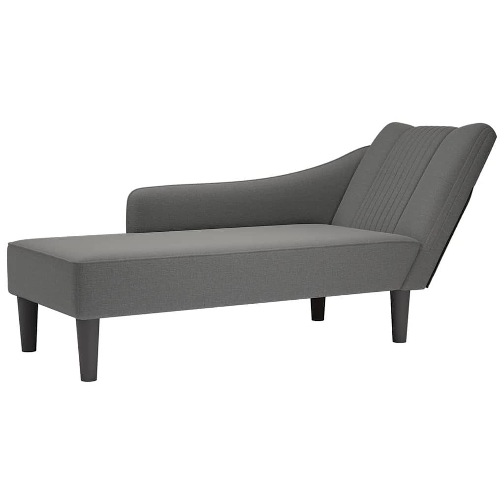 vidaXL Chaise longue met rechterarmleuning stof lichtgrijs