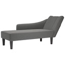 vidaXL Chaise longue met rechterarmleuning stof lichtgrijs
