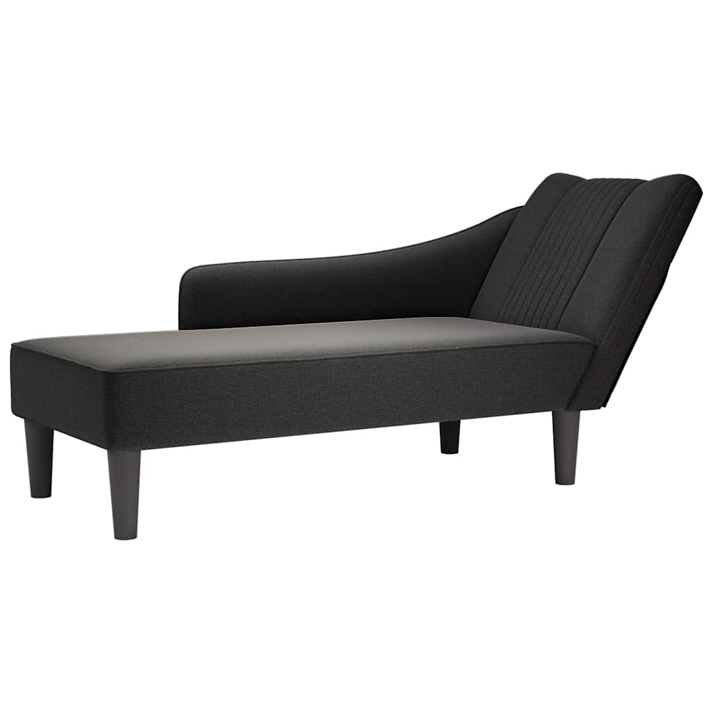 vidaXL Chaise longue met rechterarmleuning stof lichtgrijs