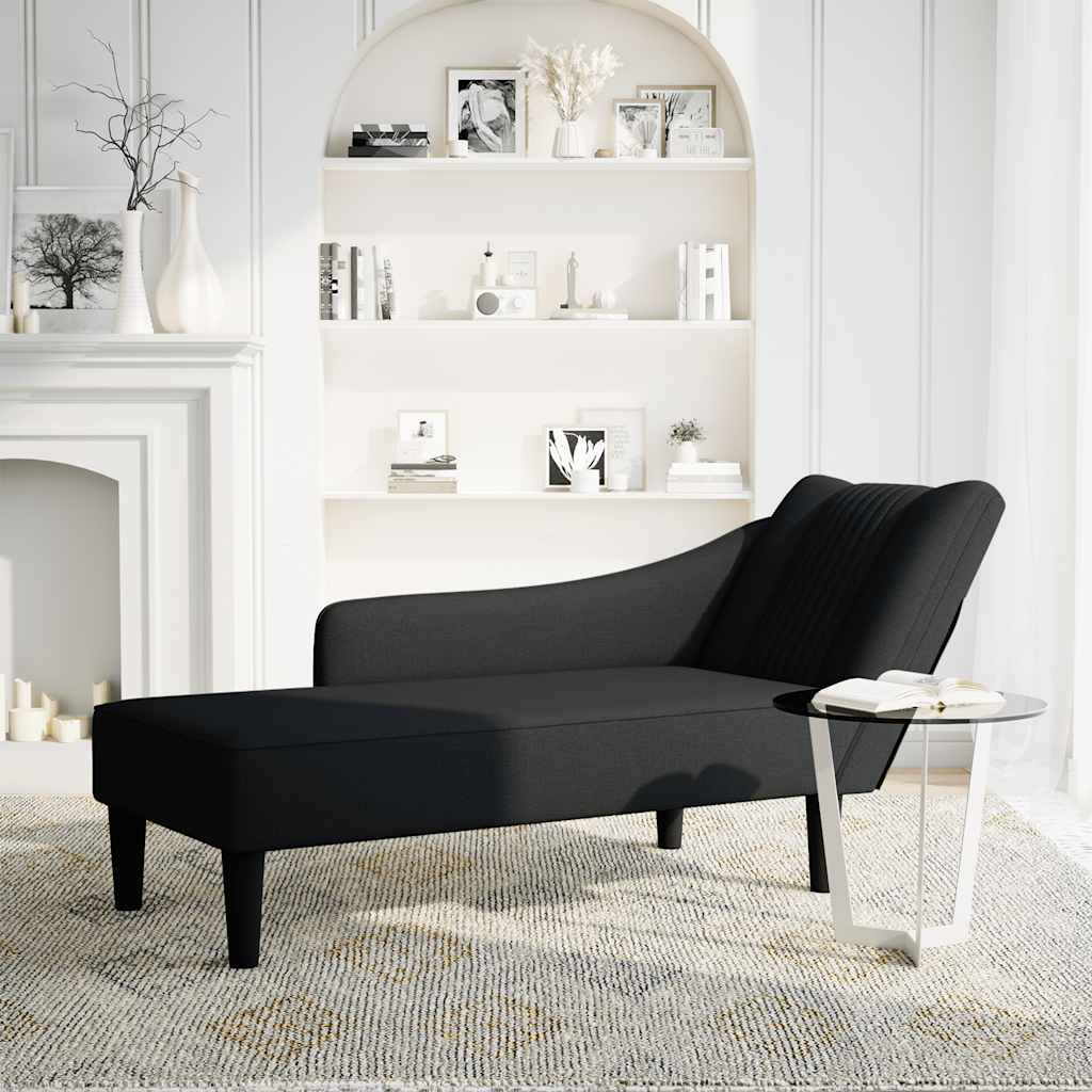 vidaXL Chaise longue met rechterarmleuning stof lichtgrijs