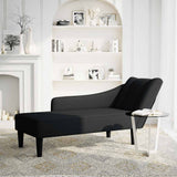 vidaXL Chaise longue met rechterarmleuning stof lichtgrijs