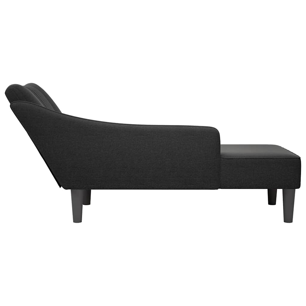 vidaXL Chaise longue met rechterarmleuning stof lichtgrijs